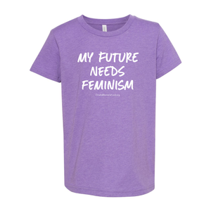 Women's Fund Of Omaha | My Future Needs Feminism Youth T-Shirt - Purple