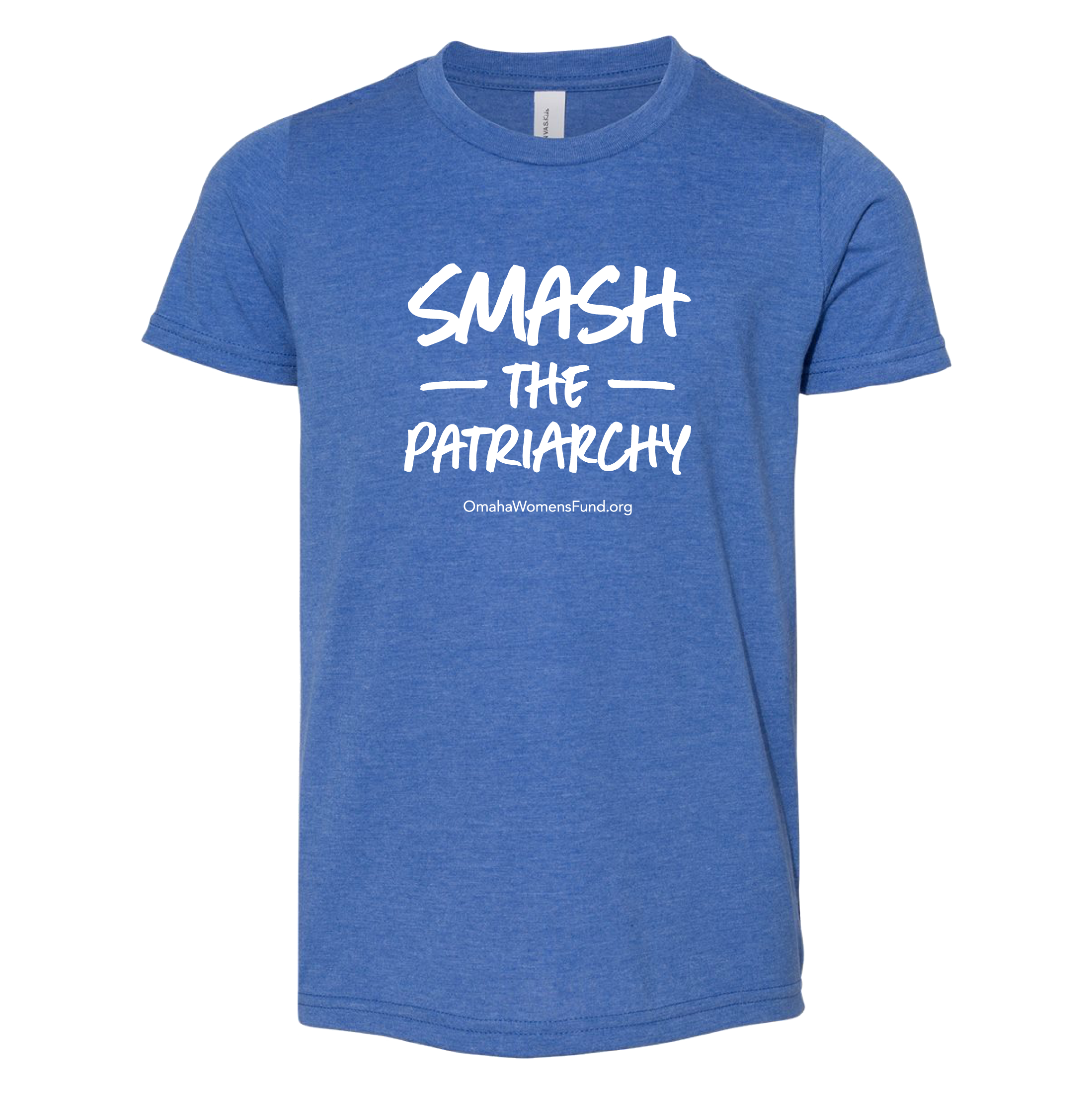 Women's Fund Of Omaha | Smash The Patriarchy Youth T-Shirt - Blue